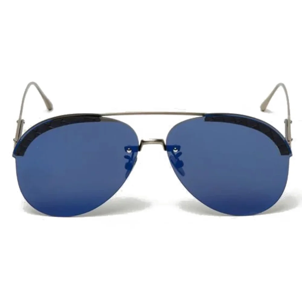 New - 💯original Bottega Veneta Blue Pilot Unisex Sunglasses BV0242S 003 63.